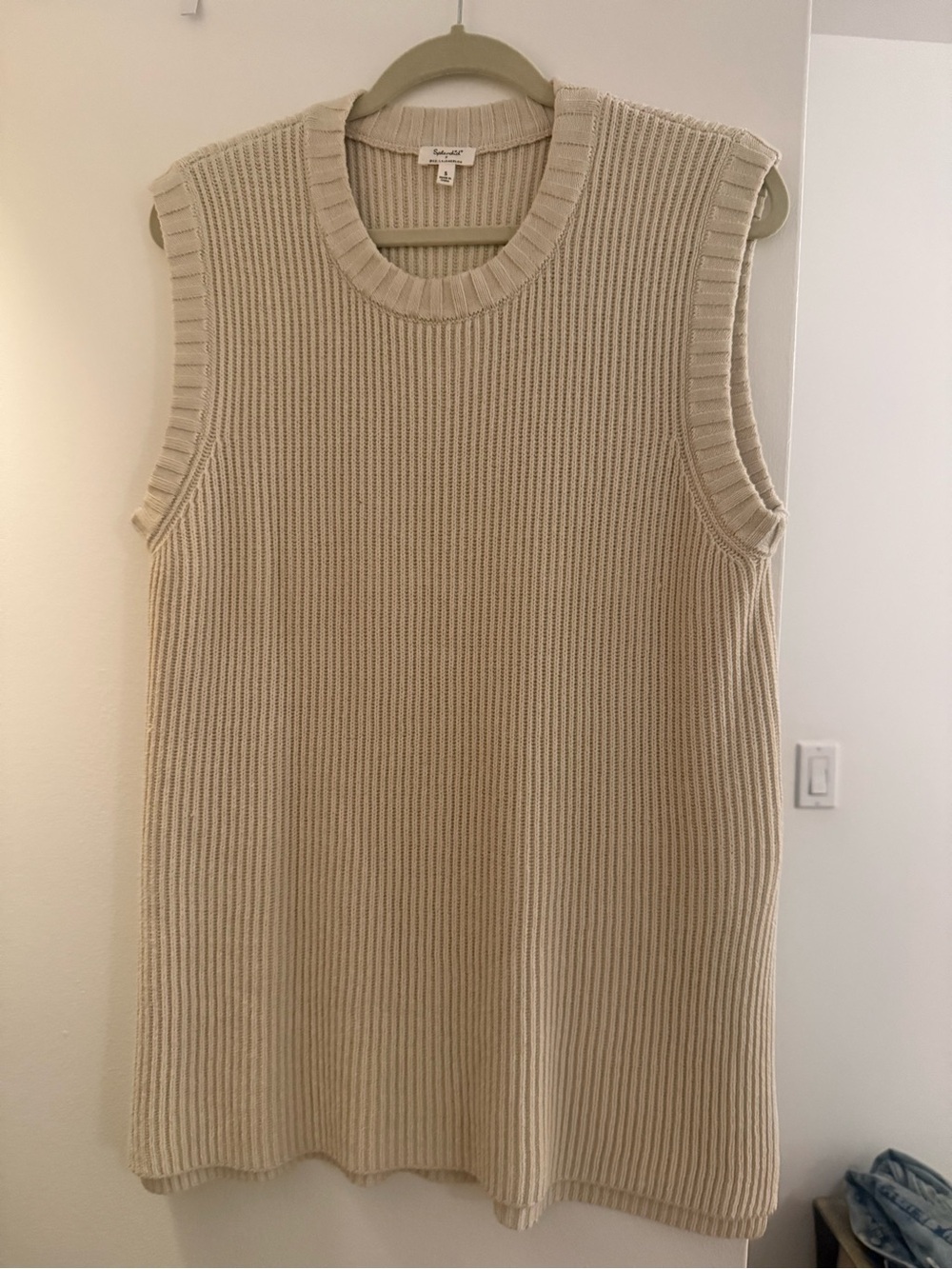 Splendid Sleeveless Ribbed Midi Dress - Cream